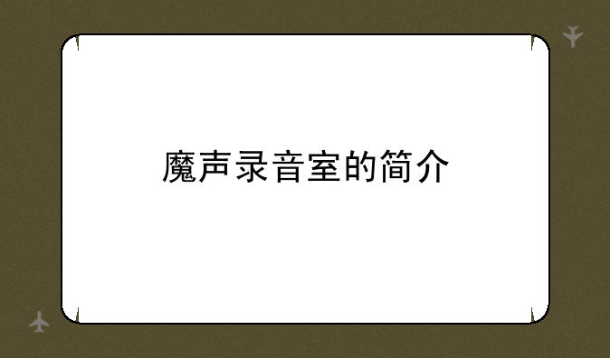 魔声录音室的简介