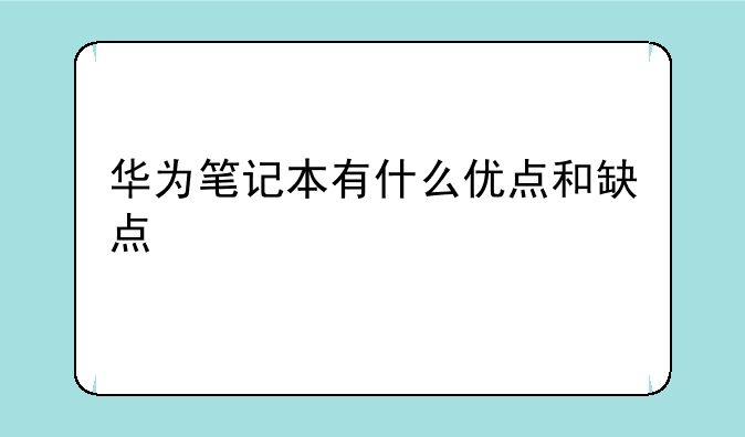 华为笔记本有什么优点和缺点