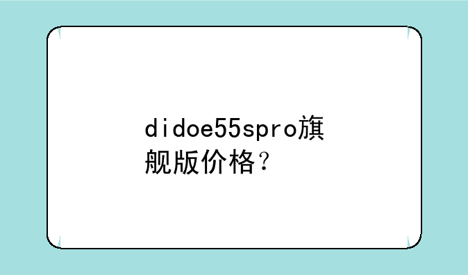 didoe55spro旗舰版价格？