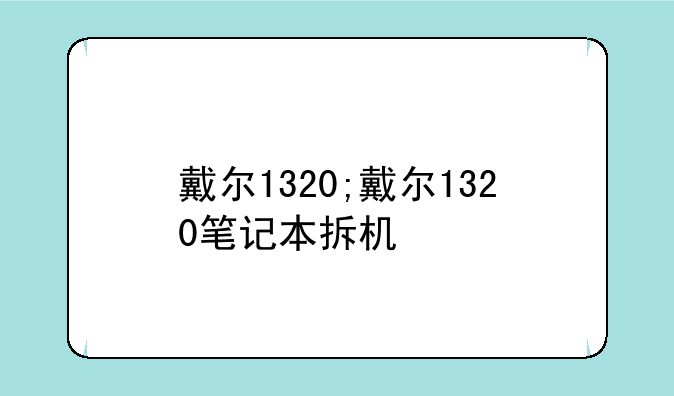戴尔1320;戴尔1320笔记本拆机
